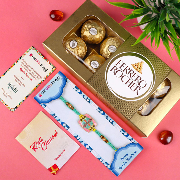 Prosperous Rakhi with Ferrero Rocher - For UK