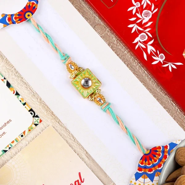 Diamond Rakhi with Chocolate & Almond - For Singapore