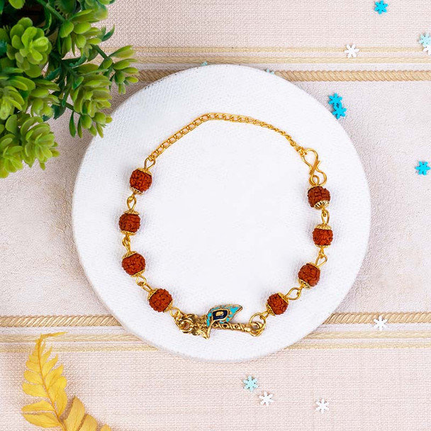 Krishna Rudraksha Bracelet Rakhi - For INDIA
