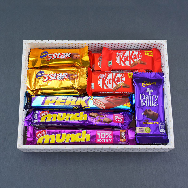 Om Rakhi with Chocolates Tray - For INDIA