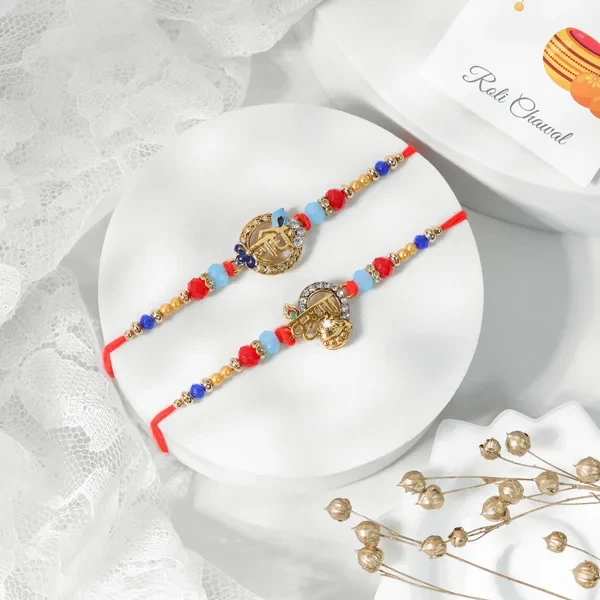 Shree Radhe Krisha Rakhi with Ferrero & Almond, Cashew - For UK