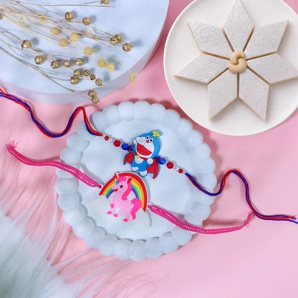 Joyful Kids Rakhi Set with Kaju Katli - For UK