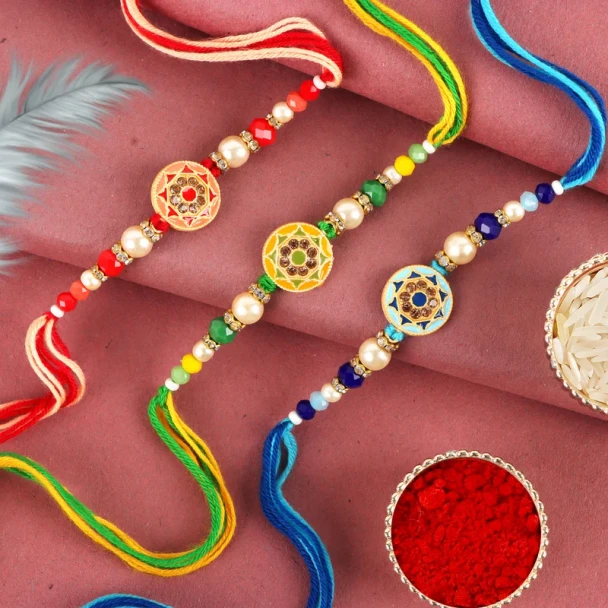 Statuesque Set of 3 Rakhi Hamper - For Australia