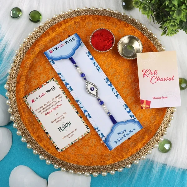 Evil Eye Rakhi with Puja Thali - For USA