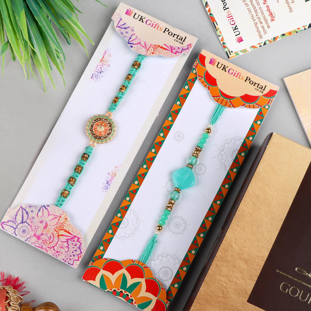 Wonderful Two Rakhi Set with Lindt Truffle - For USA