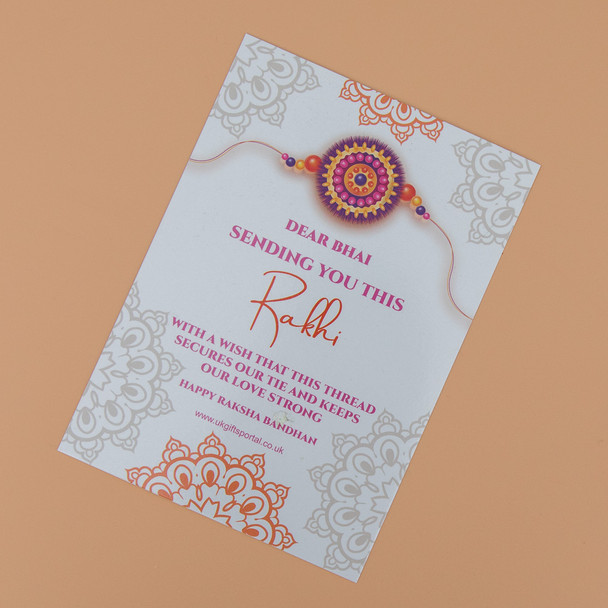 Ethnic Ganesha Designer Set of 3 Rakhi Hamper - For USA