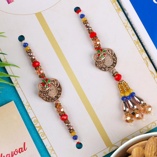 Fancy Bhaiya Bhabhi Rakhi with Lindt & Almond - For USA
