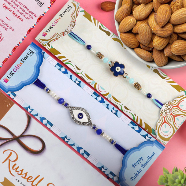 Beauteous Rakhi Set with Russel Stover N Almond - For USA