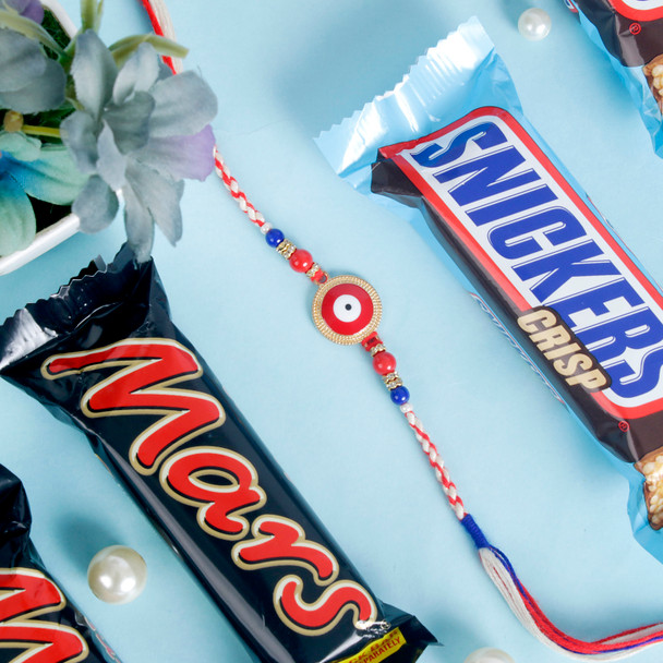 Evil eye Rakhi with Chocolates - For UK
