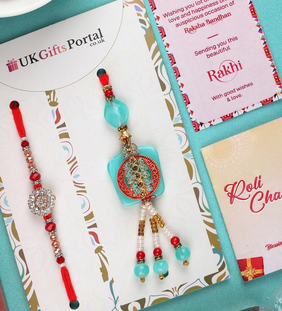 Radiant Designer Bhaiya Bhabhi Rakhi - For USA