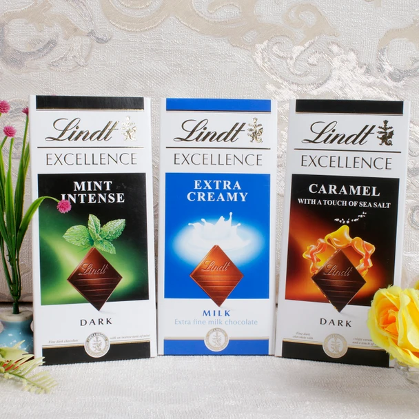 LINDT Excellence 3 Pack Flavour Chocolate Bar