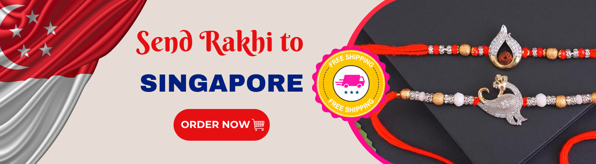 Banner for Send Rakhi to singapore with free delivery 