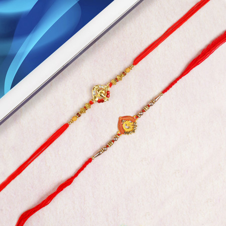 Aum & Ganesha Rakhi Set - For Singapore