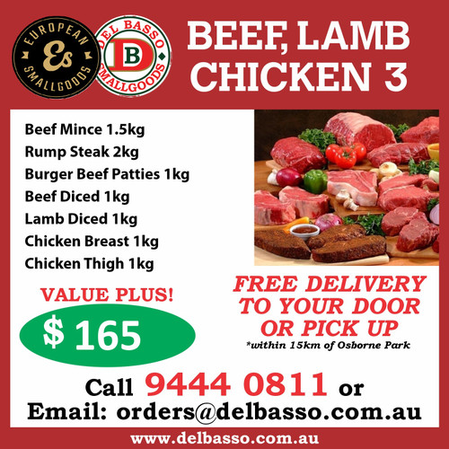 Beef Lamb Chicken $165