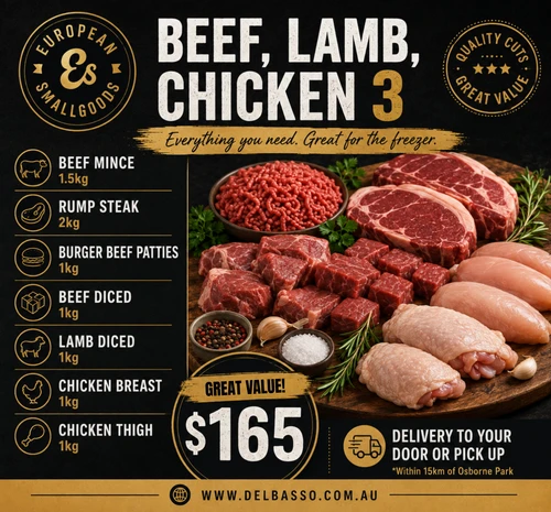 Beef Lamb Chicken $165