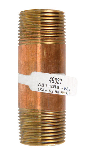 JMF - 49037 - 1 in. MPT x 3-1/2 in. L Red Brass Nipple
