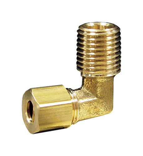 JMF - 4503645 - 1/4 in. Compression x 1/2 in. Dia. MPT Brass 90 Degree Street Elbow