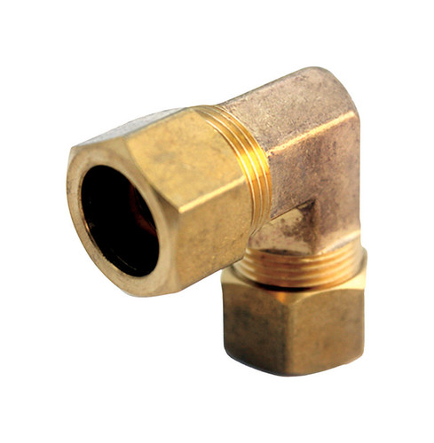 JMF - 4503595 - 1/2 in. Compression x 3/8 in. Dia. Compression Brass 90 Degree Elbow