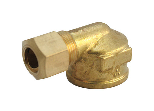 JMF - 4503744 - 3/8 in. Compression x 1/4 in. Dia. FPT Brass 90 Degree Elbow