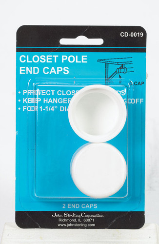 John Sterling - CD-0019 - Pro 1-1/4 in. L x 1-1/4 in. Dia. White Plastic Closet Rod Support