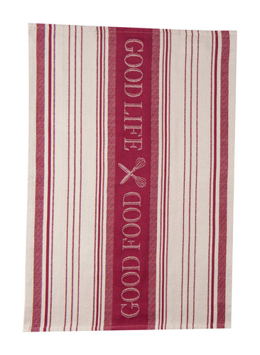Kay Dee - R3248 - Cooks Kitchen Marsala Cotton Embroidered Tea Towel - 1/Pack