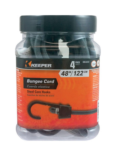 Keeper - 6323 - Gray Bungee Cord 48 in. L x 0.374 in. - 1/Pack