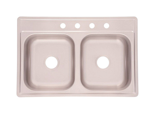 Kindred - CDLA3322-6-4N - Stainless Steel Top Mount 33 in. W x 22 in. L Two Bowls Kitchen Sink