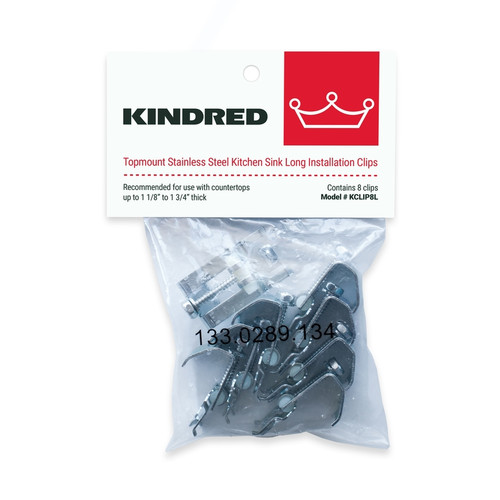 Kindred - KCLIP8L - Stainless Steel Sink Clips