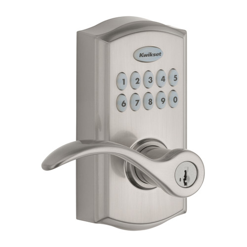 Kwikset - 99550-002 - SmartKey Satin Nickel Metal Electronic Touch Pad Entry Lever