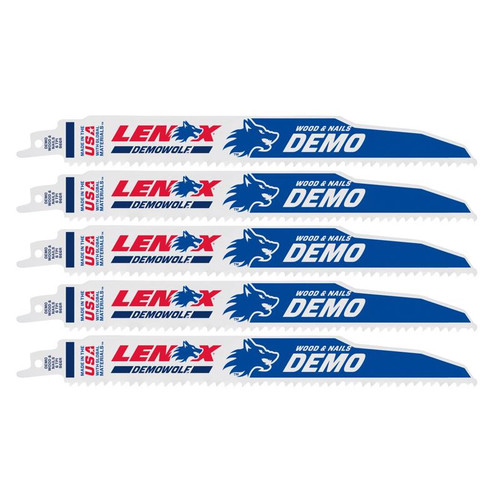 Lenox - 20371966R5 - 9 in. Bi-Metal Reciprocating Saw Blade 6 TPI - 5/Pack