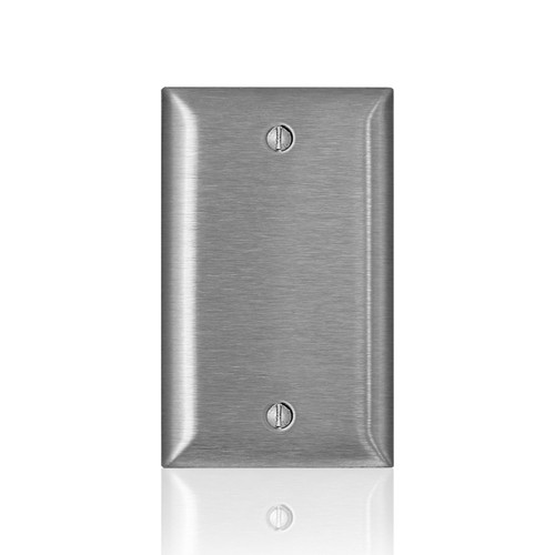 Leviton - 0SL13-000 - C-Series Satin Silver 1 gang Stainless Steel Blank Wall Plate - 1/Pack