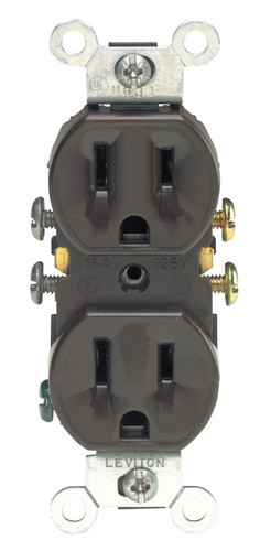 Leviton - 05320-00S - 15 amps 125 volt Brown Outlet 5-15R - 1/Pack