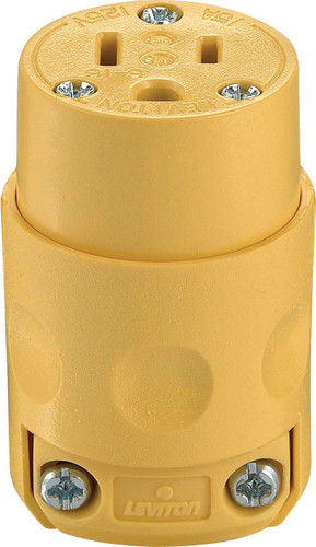 Leviton - 515CV-000 - Residential Nylon Ground/Straight Blade Connector 5-15R 18-12 AWG 2 Pole 3 Wire