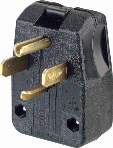 Leviton - 00275-00E - Commercial Thermoplastic Straight Blade Plug 14-30P/14-50P 14-6 AWG 3 Pole 4 Wire Boxed