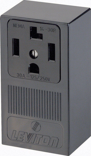 Leviton - 55054-P00 - 30 amps 125 volt Black Outlet 14-30R - 1/Pack