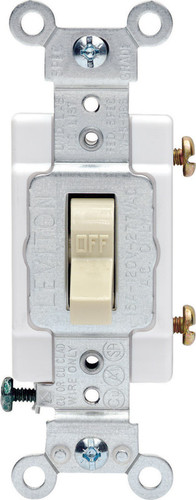 Leviton - CS115-2IS - 15 amps Single Pole Toggle AC Quiet Switch Ivory - 1/Pack