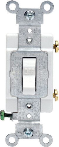 Leviton - CS120-2WS - 20 amps Single Pole Toggle AC Quiet Switch White - 1/Pack