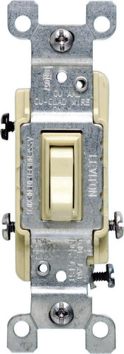 Leviton - 01453-02I - 15 amps Three Pole Toggle AC Quiet Switch Ivory - 1/Pack