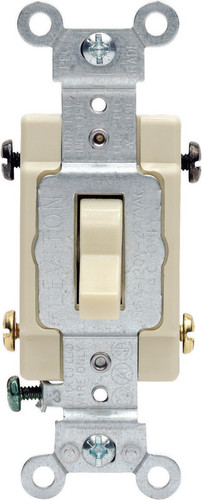 Leviton - CS415-2IS - 15 amps Four Pole Toggle AC Quiet Switch Ivory - 1/Pack