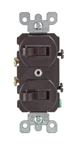 Leviton - 05224-02S - 15 amps Single Pole Toggle Switch Brown - 1/Pack