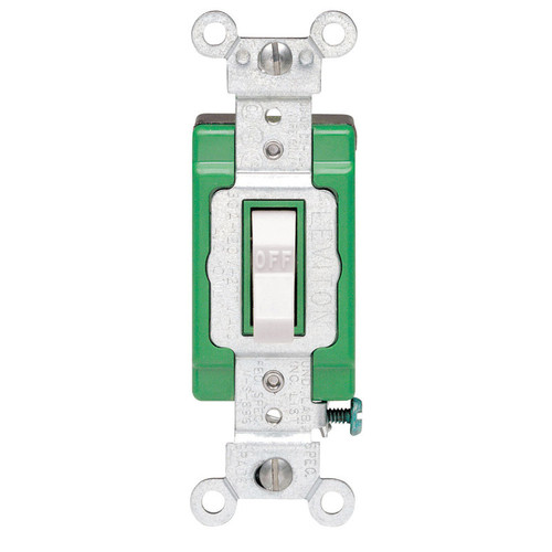 Leviton - 03032-2WS - Industrial 30 amps Double Pole Toggle AC Quiet Switch White - 1/Pack