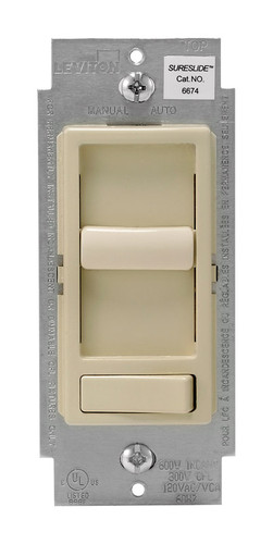 Leviton - R61-06674-P0I - SureSlide Ivory 600 watt Preset Slide Dimmer Switch - 1/Pack