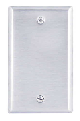 Leviton - 84014-000 - Silver 1 gang Stainless Steel Blank Wall Plate - 1/Pack