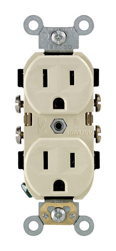 Leviton - CBR15-00I - 15 amps 125 volt Ivory Outlet 5-15R - 1/Pack