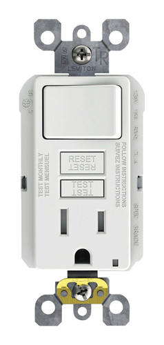 Leviton - C22-SFSW1-00W - SmartlockPro 15 amps 125 volt White GFCI Outlet 5-15R - 1/Pack