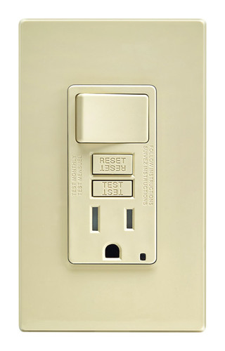 Leviton - C91-GFSW1-00I - SmartlockPro 15 amps 125 volt Ivory GFCI Outlet 5-15R - 1/Pack