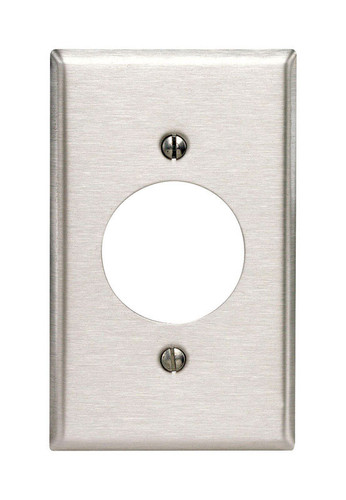 Leviton - 84020-040 - Commercial Silver 1 gang Stainless Steel Outlet Wall Plate - 1/Pack