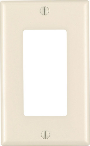 Leviton - 80401-00T - Decora Almond 1 gang Thermoset Plastic GFCI/Rocker Wall Plate - 1/Pack