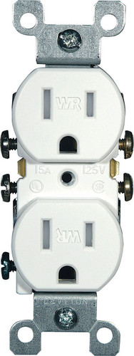 Leviton - W5320-T0W - 15 amps 125 volt Duplex White Outlet 5-15R - 1/Pack