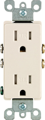 Leviton - T5325-00T - Decora 15 amps 125 volt Duplex Light Almond Outlet 5-15R - 1/Pack